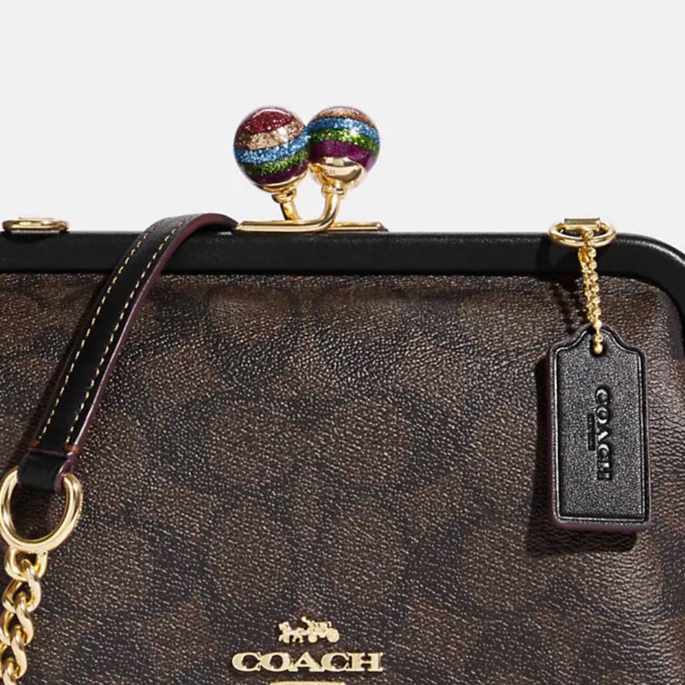 NWT Coach Nora Kisslock Brown Black Crossbody Bag - Picture 3 of 9